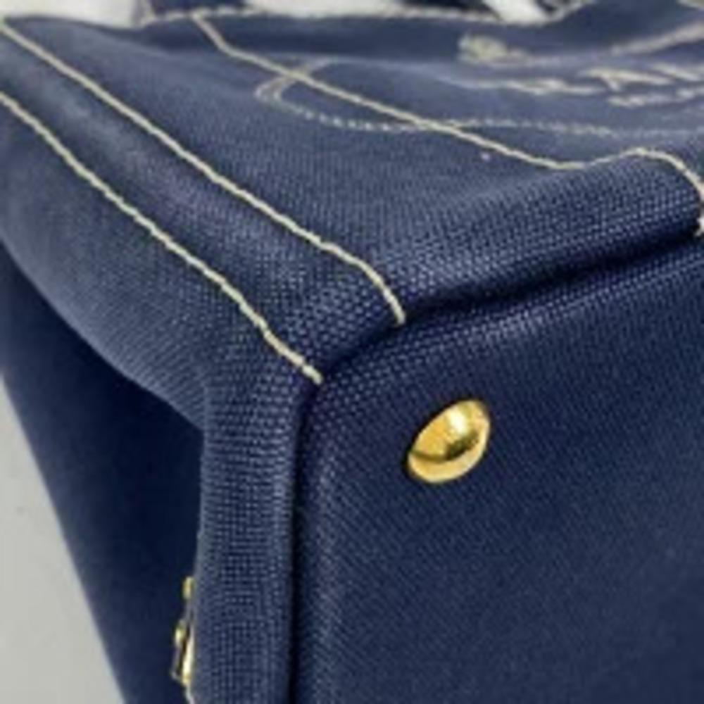 Prada Blue Bag Shoulder 2way Tote Navy Canapa Denim Blue - Picture 3 of 7